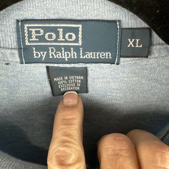 Ralph Lauren Polo Shirt Adult XL Light Blue Purple Pony‎ Short Sleeve Mens - Picture 4 of 8